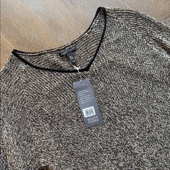 EILEEN FISHER Hi-Lo V-Neck Knitted Box Top Sweater - Picture 6 of 10